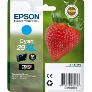 Epson 29XL 6.4 ml XL size cyan original blister ink cartridge for Expression Home XP-235, 245, 247, 332, 335, 342, 345, 432, 435, 442, 445