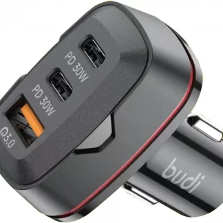 Budi PD 60w MAX Type C X2 Type A X 1 car charger