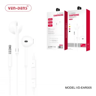 Earbuds 3.5mm, Inline Microphone, White