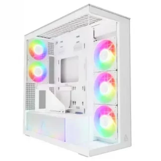 Arctic Xtender (VG White) Case w/ Clear Glass Side and Front, E-ATX, 5x ARGB Fans, ARGB PSU Shroud, Mesh Airflow, GPU Vertical Mount, USB-C 10Gbps