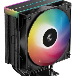 DeepCool AG400 Black ARGB V2 CPU Air Cooler, 120mm PWM Fan, 4 Direct Touch Heat Pipes, Addressable RGB, LGA1851/1700/1200, AM5/AM4 Compatible, High-Performance Single Tower Cooler