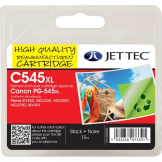 JetTec Compatible Canon PG-545XL Ink Cartridge - Black - Inkjet - 400 Page - MG2450nMG2550