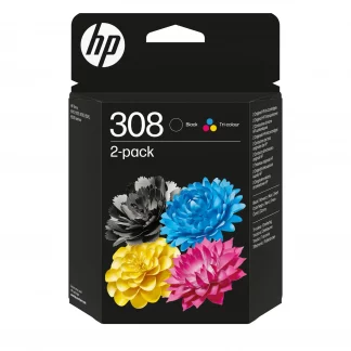 HP 308 Original Inkjet Ink Cartridge - Combo Pack - Black, Tri-colour - 2 Pack