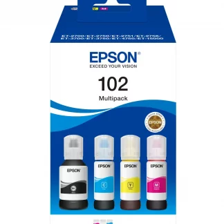 Epson EcoTank 102 Ink Refill Kit - Black, Cyan, Yellow, Magenta - Inkjet - 7500 Pages Black, 6000 Pages Cyan, 6000 Pages Yellow, 6000 Pages Magenta - 4 / Pack