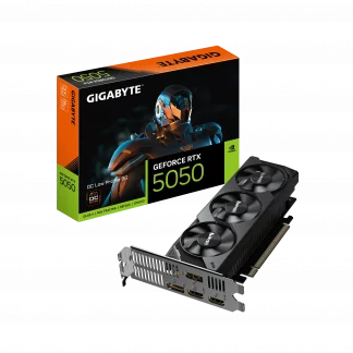 Gigabyte (GV-N5050OC-8GL) GeForce RTX 5050 OC Low Profile 8G, GDDR6 Graphics Card, 2560 Cuda Core, 2587MHz Core Clock, Triple Fan, 2x DisplayPorts / 2x HDMI Ports