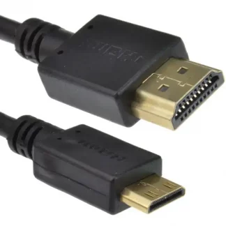 Mini HDMI Male Plug to HDMI Male Cable Lead GOLD 2m