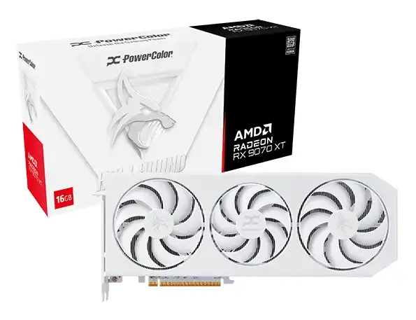 PowerColor Radeon RX 9070 XT Hellhound Spectral White OC