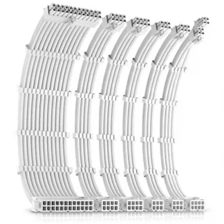 Antec White PSU Extension Cable Kit - 6 Pack (1x 24 Pin, 1x 4+4 Pin, 2x 8 Pin, 2x 6 Pin)