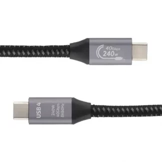 USB4 40Gbps 240W Cable USB-C to USB-C with Metal Plugs Supports 8K 60Hz 1.5m