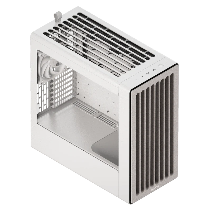 HAVN BF 360 Flow Premium Mid Tower Case - WhiteMid-tower PC case, Versatile fan support, Tempered glass window, 410mm GPU clearance, Full coverage airflow, SimpliCable routing - Image 5