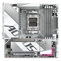 Gigabyte B850M AORUS ELITE WIFI6E ICE AMD AM5 Socket Motherboard, Micro-ATX, 4x DDR5 Slots, 2x M.2 Sockets, Fitted I/O Shield, 2.5GbE LAN, Wi-Fi 6E, 1x DisplayPort / 1x HDMI Port