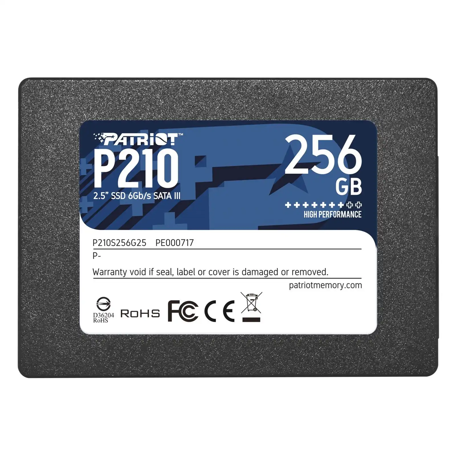 Patriot P210 (P210S256G25) 256GB 2.5 Inch SSD, Sata 3 Interface, Read 500MB/s, Write 400MB/s