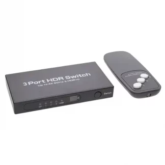 HDMI 2.0 4K 60Hz Switch 3 Way Selector 3 to 1 Output Displays HDR with Remote