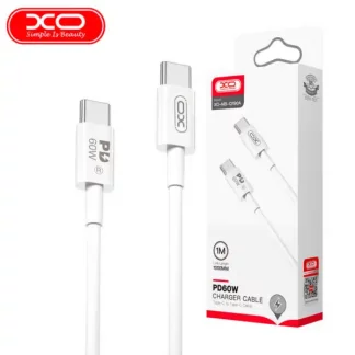 XO 2m PD60W USB C to USB C cable white