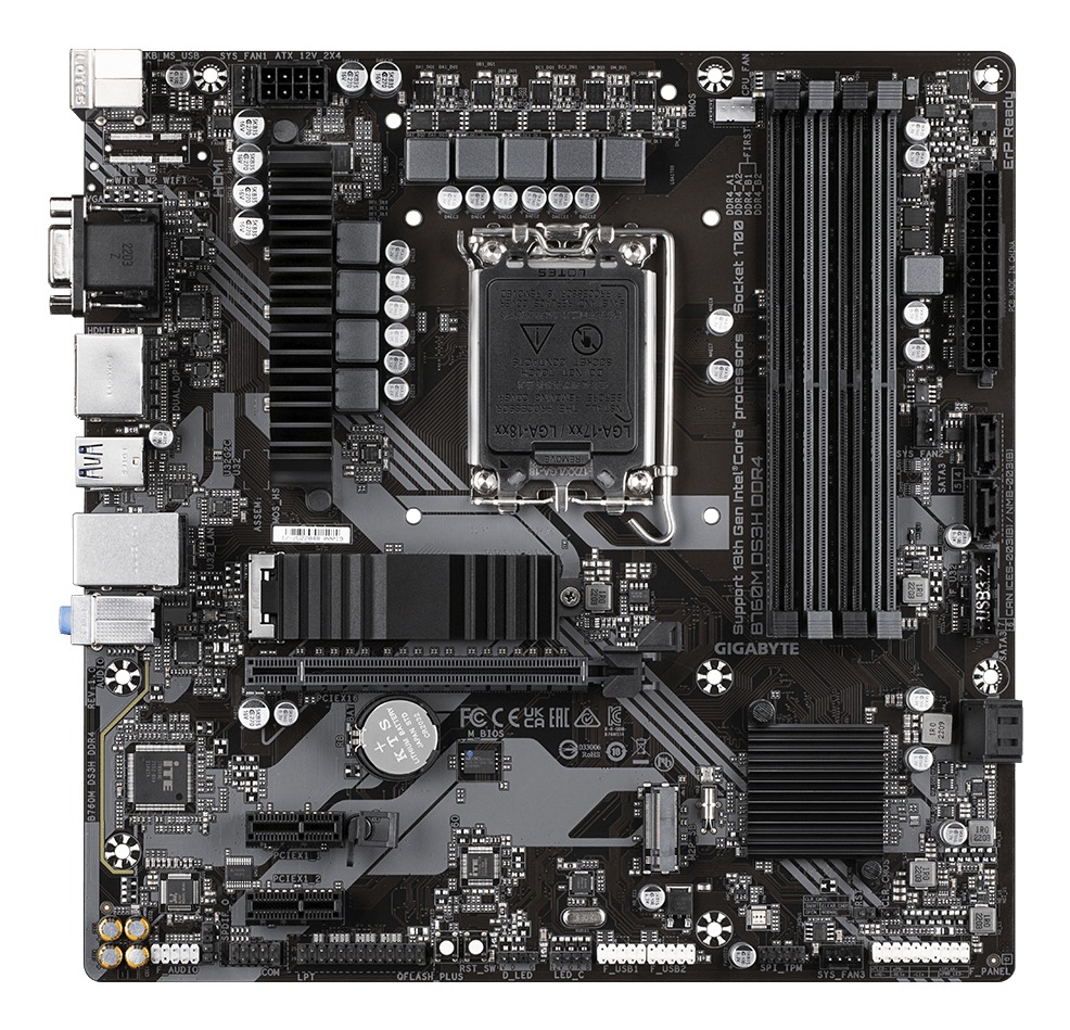 Gigabyte B760M DS3H DDR4 Ultra Durable Intel 1700 Socket Motherboard - Image 3