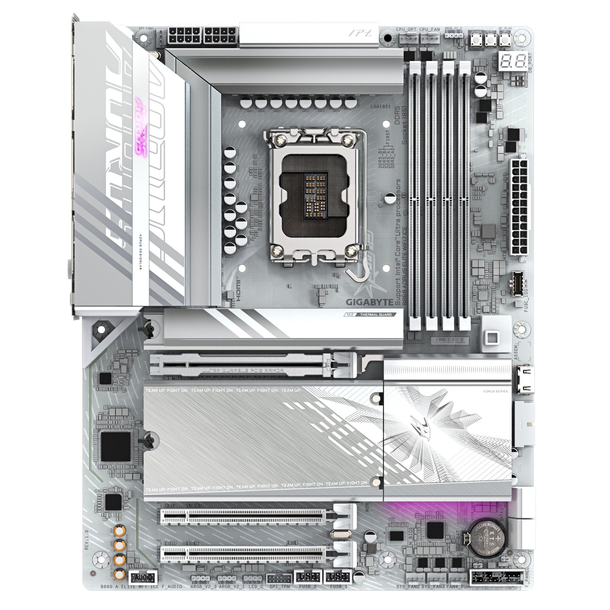 Gigabyte B860 AORUS ELITE WIFI7 ICE Intel 1851 Socket Motherboard - Image 2
