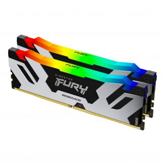 Kingston FURY Renegade KF572C38RSAK2-48 48GB (2x 24GB) DIMM System Memory, 7200MHz, DDR5, CL38, Silver, RGB, Intel XMP