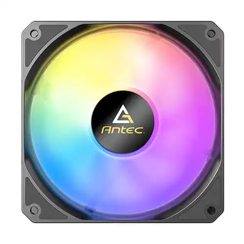 Antec P12 ARGB PWM 120mm Fan 3 pack - 4-Pin, Black, High-Airflow Cooling, 9-Blade Design with Anti-Vibration Pads - Image 2
