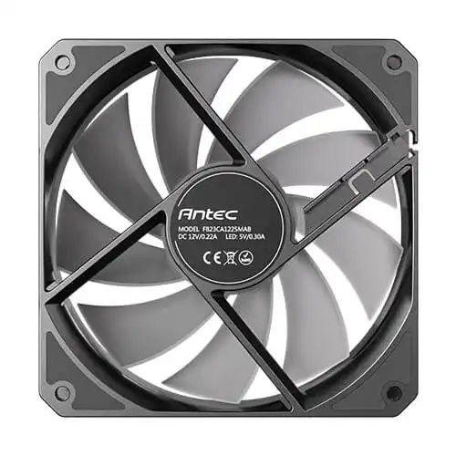 Antec P12 ARGB PWM 120mm Fan 3 pack - 4-Pin, Black, High-Airflow Cooling, 9-Blade Design with Anti-Vibration Pads - Image 5