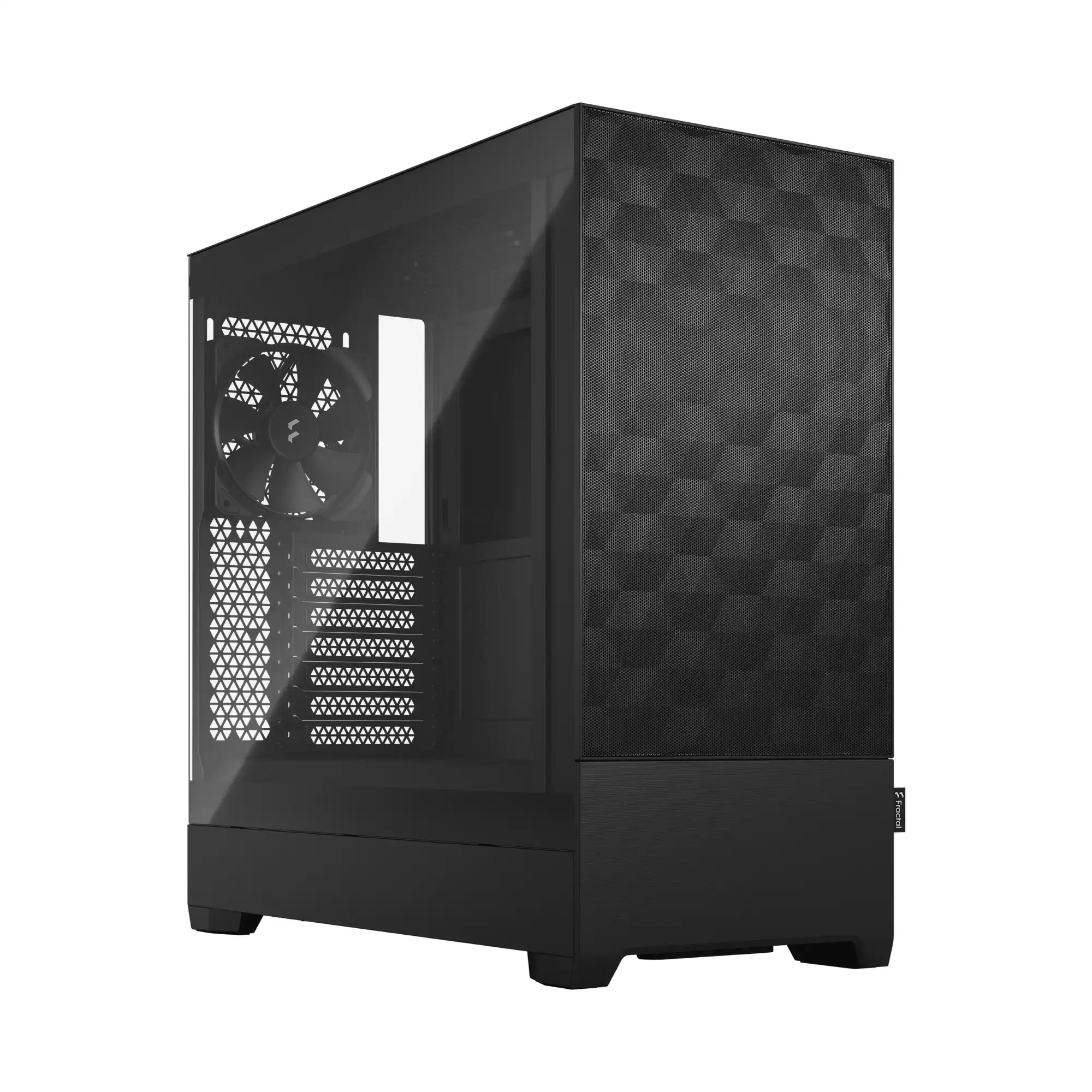 Fractal Design Pop Air (Black TG) Gaming Case w/ Clear Glass Window, ATX, Hexagonal Mesh Front, 3 Fans