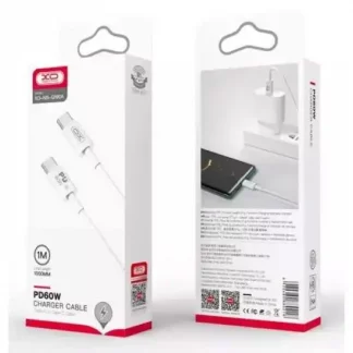 XO 1m PD60W USB C to USB C cable white