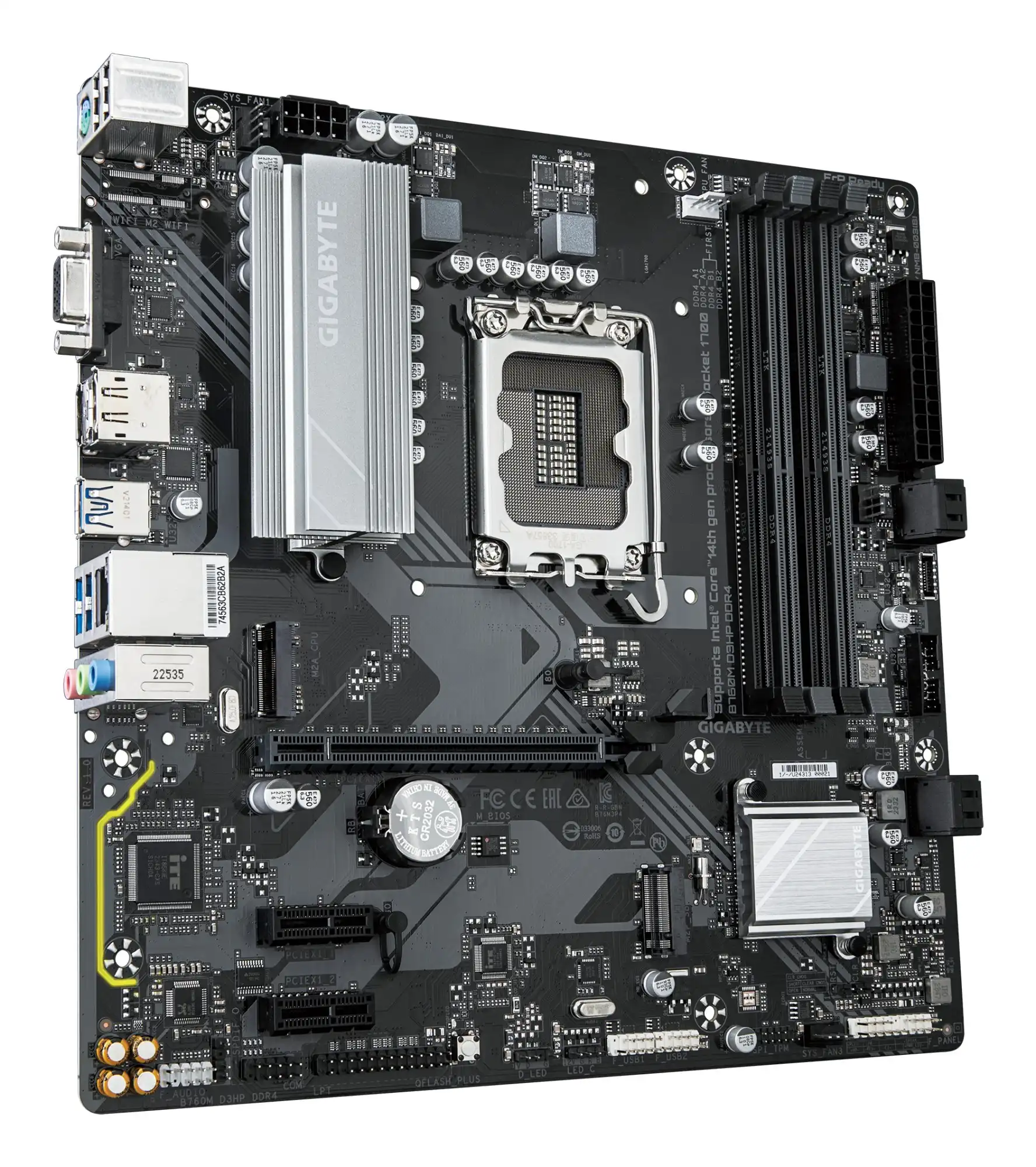 Gigabyte B760M D3HP DDR4 Intel 1700 Socket Motherboard, Micro-ATX, 4x DDR4 Slots, 2x M.2 Sockets, GbE LAN, 1x D-Sub / 1x DisplayPort / 1x HDMI Port - Image 3