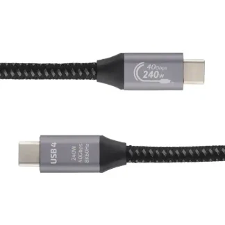 USB4 40Gbps 240W Cable USB-C to USB-C with Metal Plugs Supports 8K 60Hz 1m