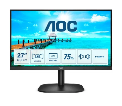 AOC 27B2AM 27' Widescreen VA LED Black Monitor (1920x1080/4ms/VGA/HDMI)