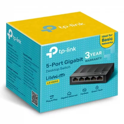 TP-LINK (LS1005G) 5-Port Gigabit Unmanaged Desktop LiteWave Switch, Green Technology, Plastic Case - Image 6