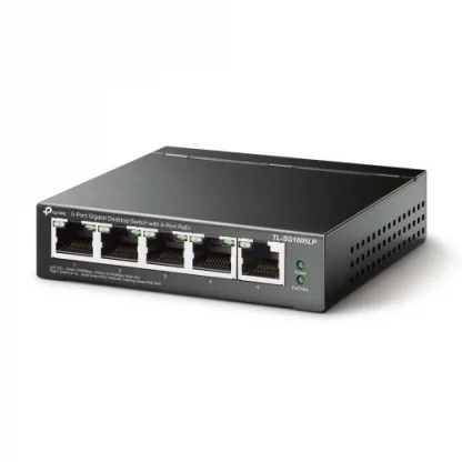 TP-LINK (TL-SG1005LP) 5-Port Gigabit Unmanaged Desktop Switch, 4-Port PoE, Intelligent Power, Steel Case - Image 4