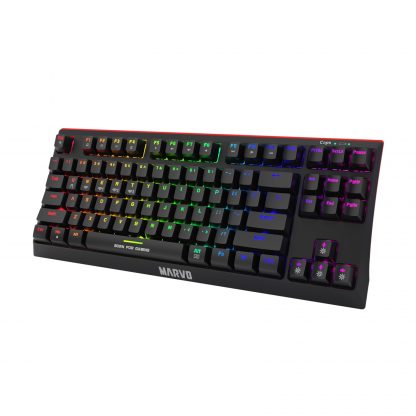 Marvo Scorpion KG953W-UK Wireless Mechanical Gaming Keyboard with Red Switches, 80% TKL Design, Tri-Mode Connection, 2.4GHz Wireless, Bluetooth or Wired, Rainbow Backlight, Anti-ghosting N-Key Rollover