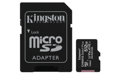 Kingston Technology 512GB micSDXC Canvas Select Plus 100R A1 C10 Card + ADP. Capacity: 512 GB, Flash card type: SDXC, Flash memory class: Class 10