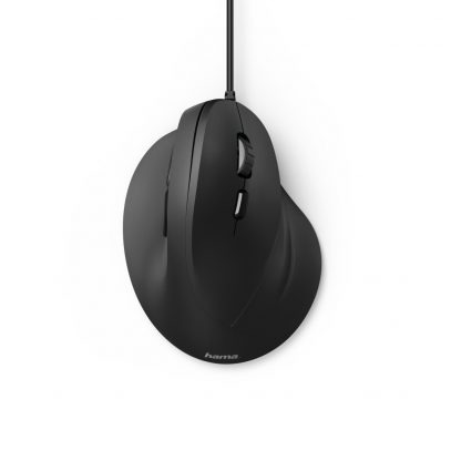 Hama Vertical Ergonomic EMC-500 Wired Optical Mouse, 6 Buttons, Browser Buttons, 1000-1800 DPI, Black *Right Handed version* - Image 7