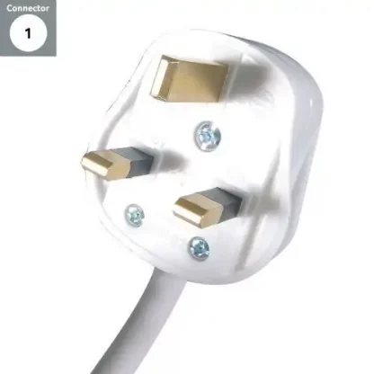 2m 4 Way Surge Protected Power Extension Block - UK Plug to 4 x UK Sockets - White - Image 3