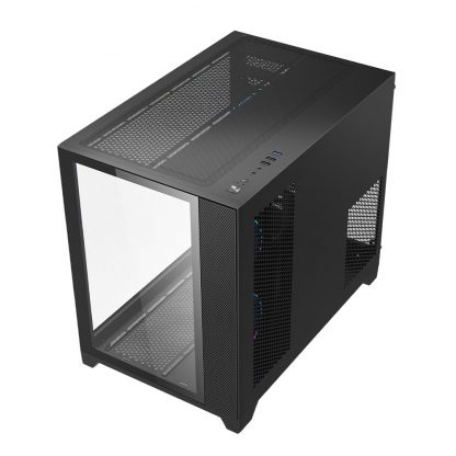 Vida Akira Black ARGB Gaming Case w/ Glass Front & Side, Micro ATX, 3x ARGB Fans, 6-Port PWM ARGB Fan Hub - Image 3