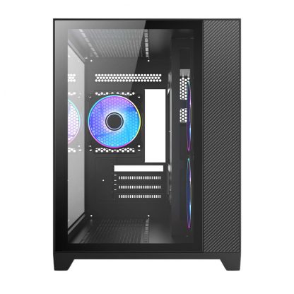 Vida Akira Black ARGB Gaming Case w/ Glass Front & Side, Micro ATX, 3x ARGB Fans, 6-Port PWM ARGB Fan Hub - Image 5
