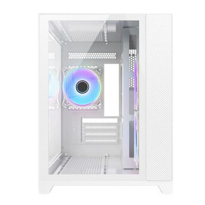 Vida Akira White ARGB Gaming Case w/ Glass Front & Side, Micro ATX, 3x ARGB Fans, 6-Port ARGB PWM Fan Hub - Image 5