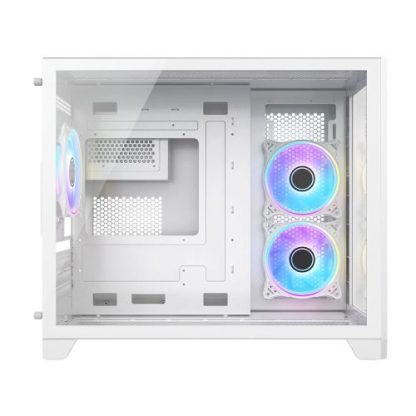 Vida Akira White ARGB Gaming Case w/ Glass Front & Side, Micro ATX, 3x ARGB Fans, 6-Port ARGB PWM Fan Hub - Image 6