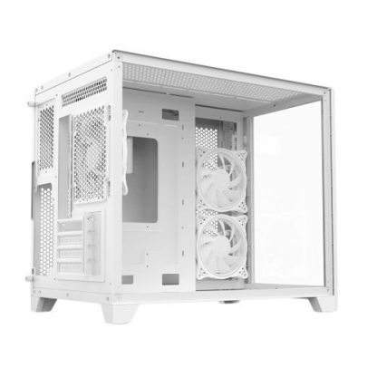 Vida Akira White ARGB Gaming Case w/ Glass Front & Side, Micro ATX, 3x ARGB Fans, 6-Port ARGB PWM Fan Hub - Image 8