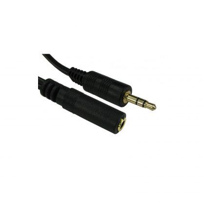 3.5mm (M) Stereo Plug to 3.5mm (F) Stereo Socket 5m Black OEM Cable