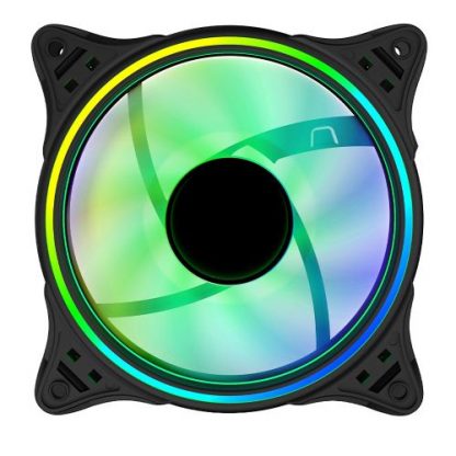 Vida Infinity01 12cm ARGB Dual Ring Case Fan, Hydraulic Bearing, Infinity Mirror Effect, 1200 RPM, Black - Image 4
