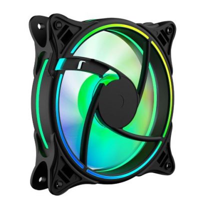Vida Infinity01 12cm ARGB Dual Ring Case Fan, Hydraulic Bearing, Infinity Mirror Effect, 1200 RPM, Black - Image 7