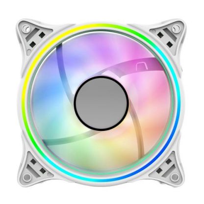 Vida Infinity01 12cm ARGB Dual Ring Case Fan, Hydraulic Bearing, Infinity Mirror Effect, 1200 RPM, White - Image 9