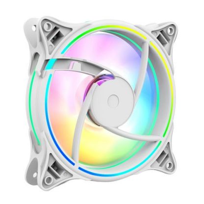Vida Infinity01 12cm ARGB Dual Ring Case Fan, Hydraulic Bearing, Infinity Mirror Effect, 1200 RPM, White - Image 2