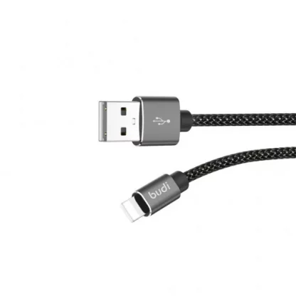 Budi Data / Power lead USB A to iphone lightining 3m BLACK Braided