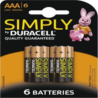 6 Pack Simply Duracell AAA Batteries