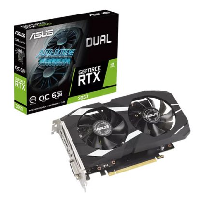 Asus DUAL RTX3050 OC, PCIe4, 6GB DDR6, DVI, HDMI, DP, 1537MHz Clock, Overclocked - Image 2