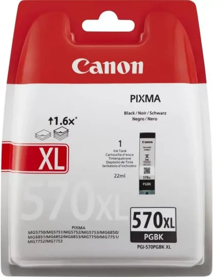 Canon PGI-570 PGBK XL Ink Cartridge - Pigment Black - Inkjet - High Yield - 500 Pages - 1 / Blister Pack
