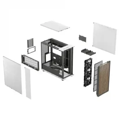 Fractal Design North XL Chalk White (White Solid) Case, E-ATX, Fine Mesh Side, 3 PWM Fans, USB-C, Oak Front - Image 14