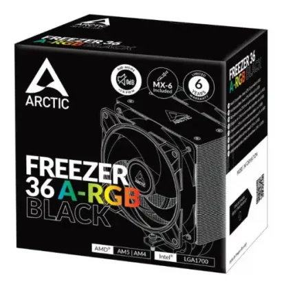 Arctic Freezer 36 A-RGB Heatsink & Fan, Intel & AMD, Direct Touch, 2x P12 PWM PST ARGB Fans, Fluid Dynamic Bearing, Black - Image 8